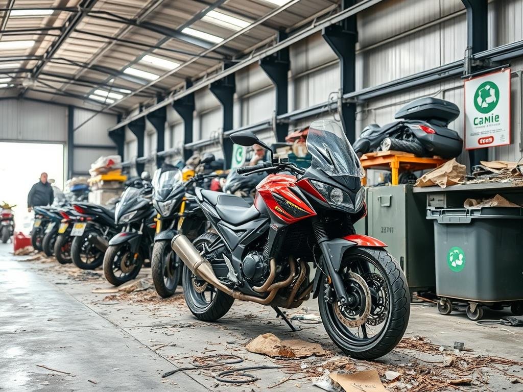Eco-friendly motorcycle recycling at Craigmore facility