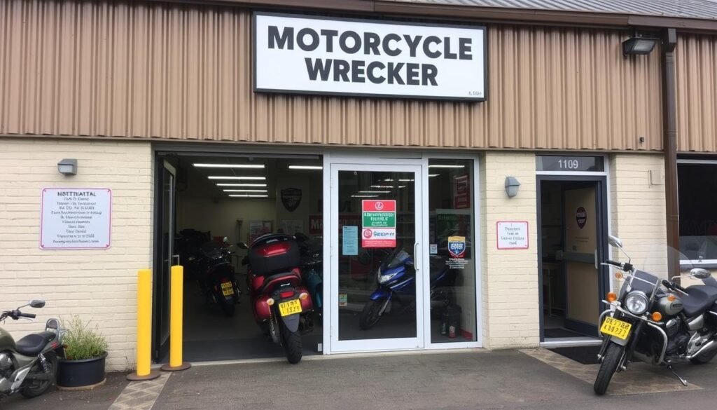 Motorcycle Wrecker Salisbury facility entrance