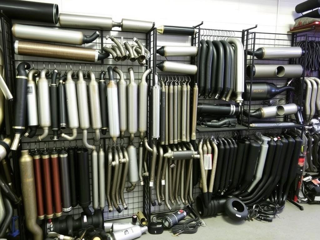Motorcycle exhaust parts at Christies Beach wrecker Motorcycle exhaust parts at Christies Beach wrecker