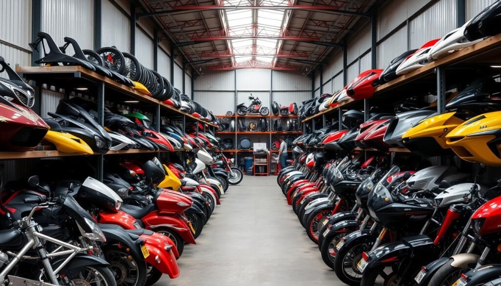 Motorcycle frames and body parts inventory at Somerton Park wrecker Motorcycle frames and body parts inventory at Somerton Park wrecker